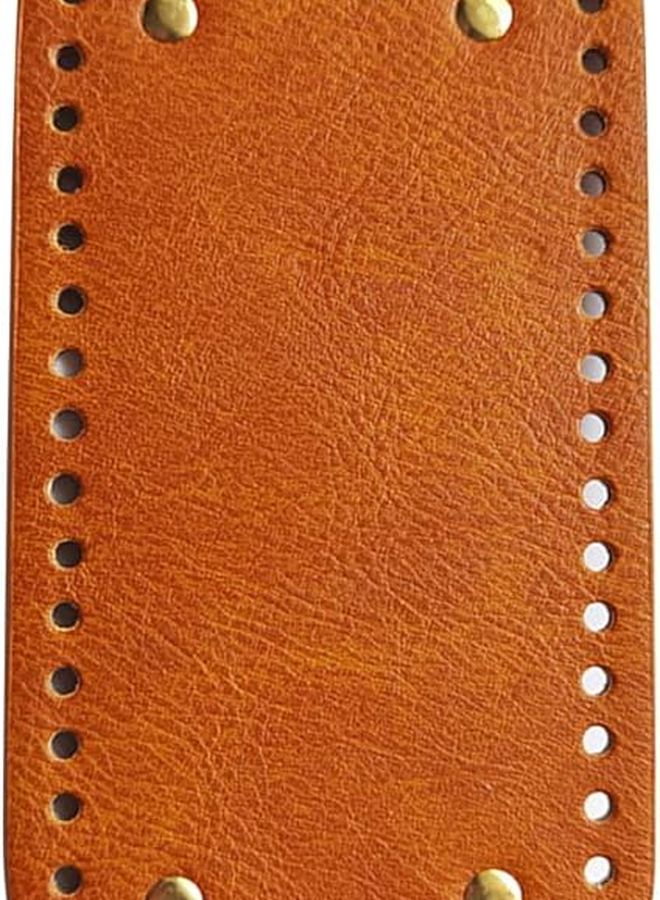 Jweemax PU Leather Handbag Bottom Base Shaper Pad Insert Natural Texture Yellow Brown 10x22cm - Image 2
